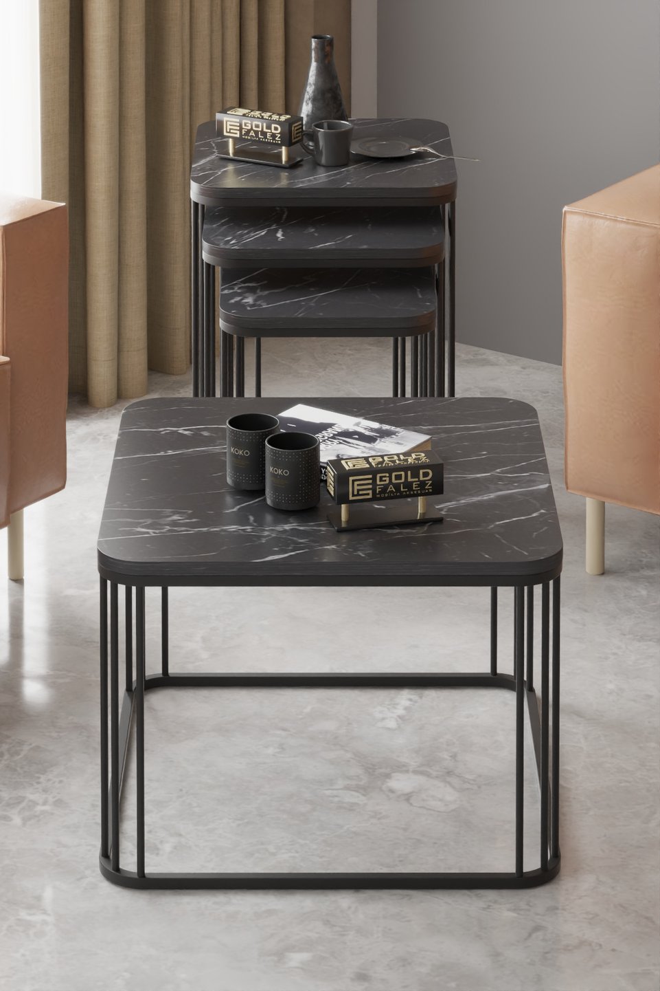 Alize Coffee and Nesting Table Set 4