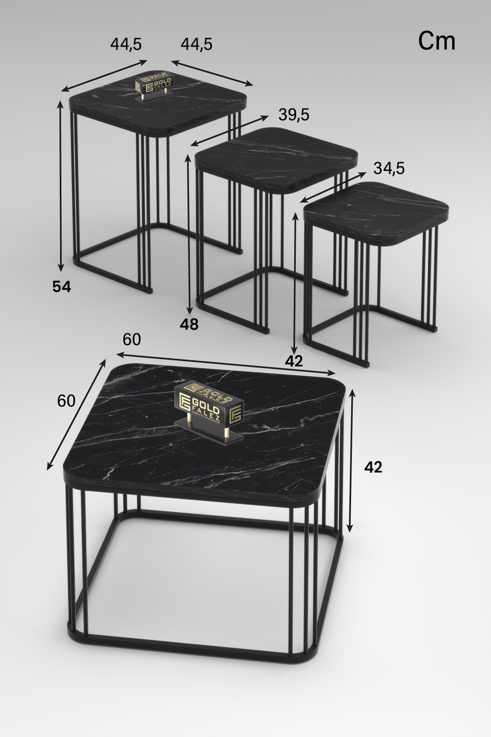 Alize Coffee and Nesting Table Set 3