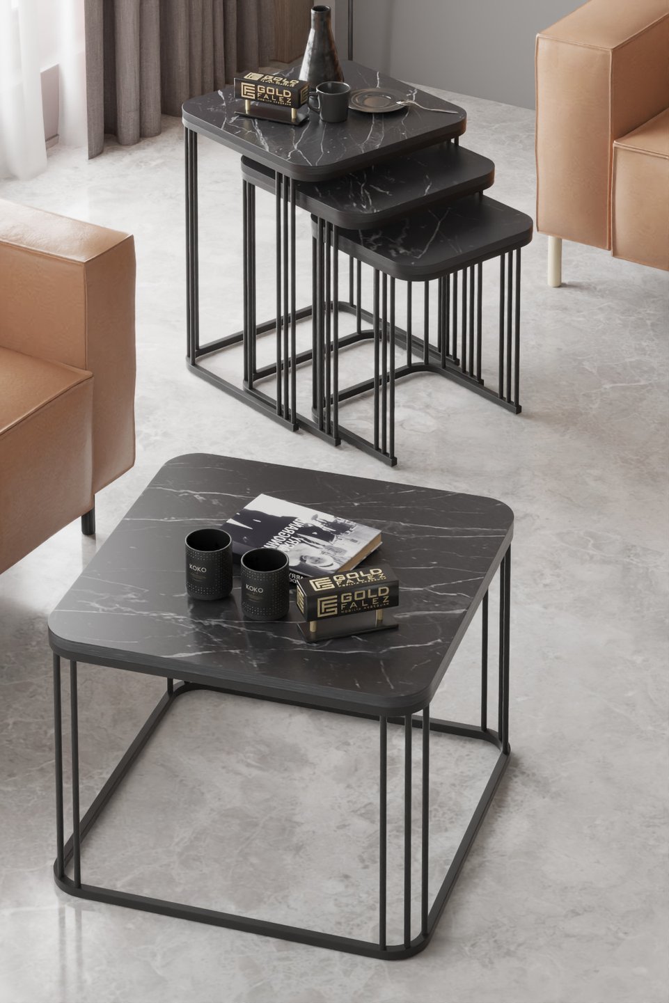 Alize Coffee and Nesting Table Set 2