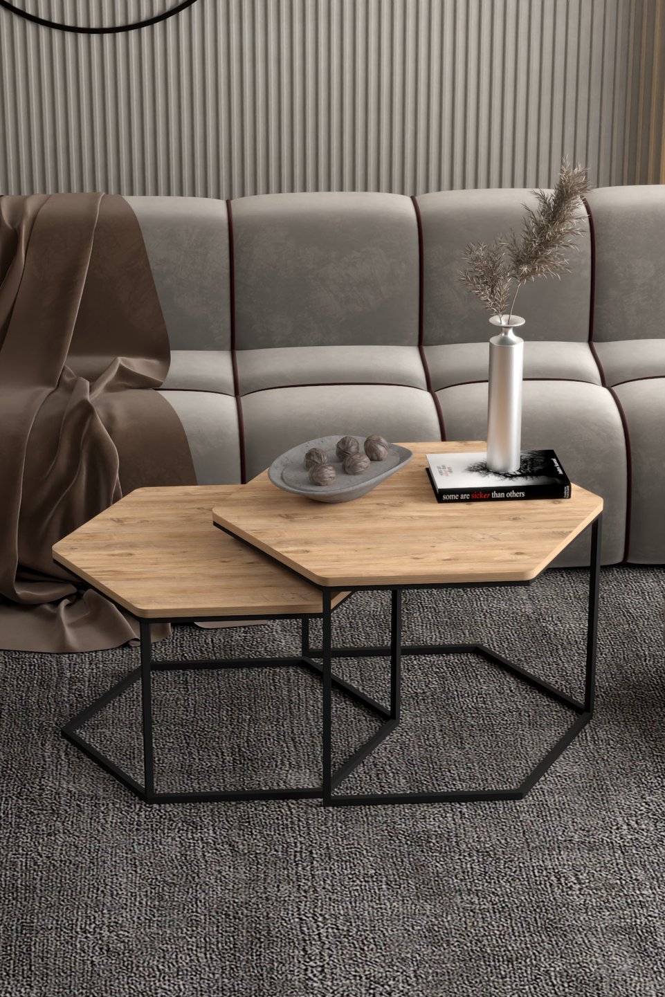 Hexagonal Coffee Table Set 3