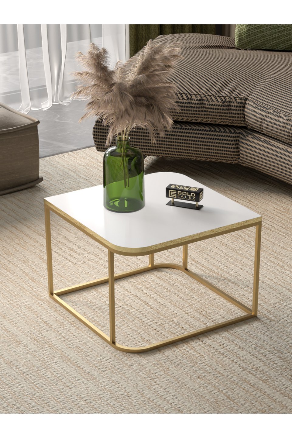 Damla Coffee Table with Gold Legs 3