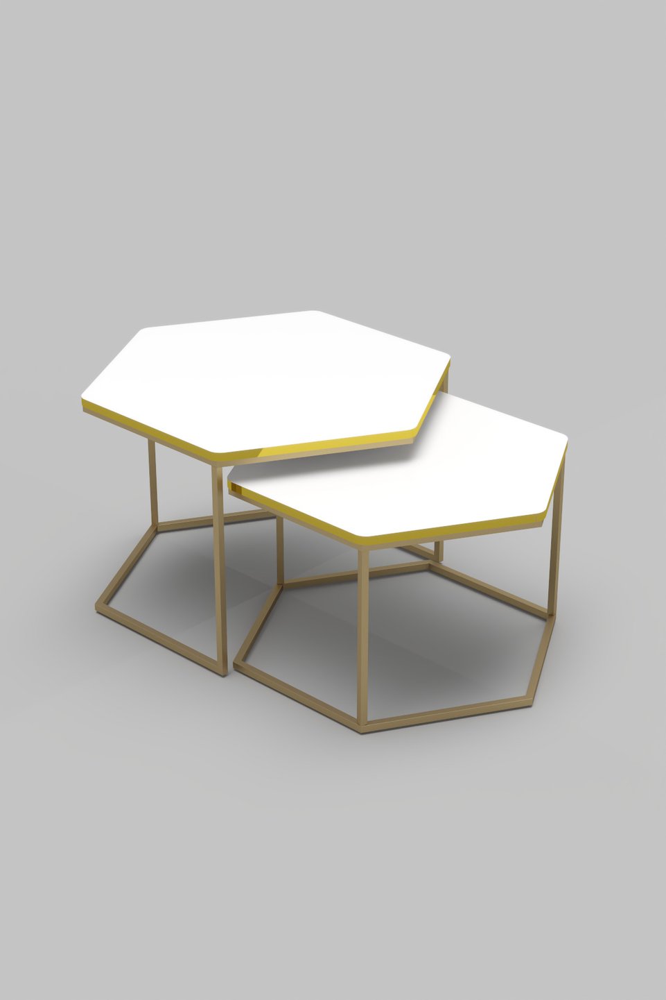 Hexagonal Coffee Table Set 7