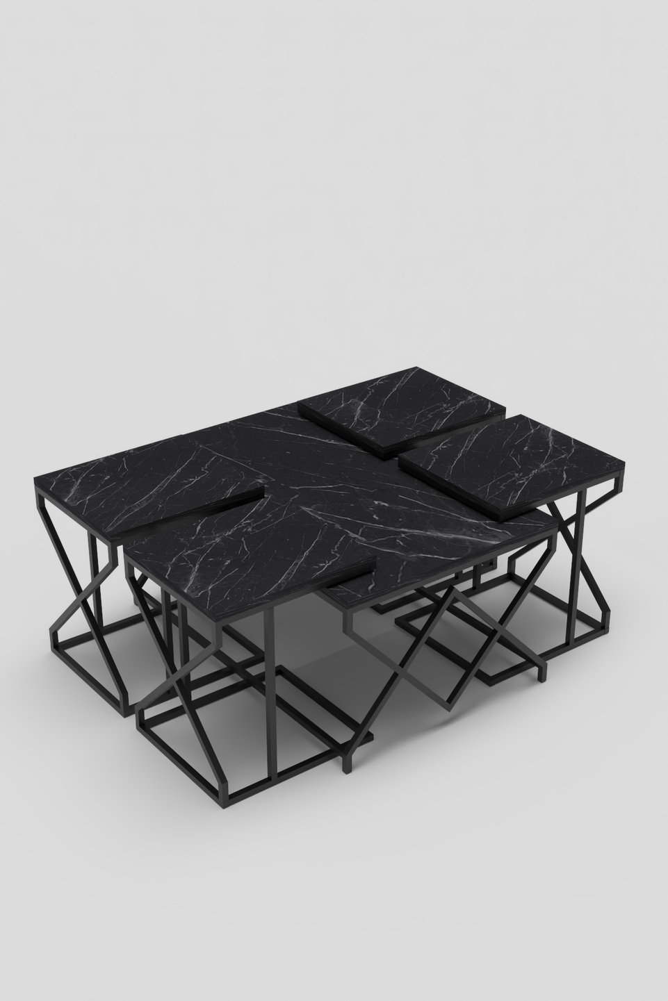 Tables basses gigognes à pieds en V 5