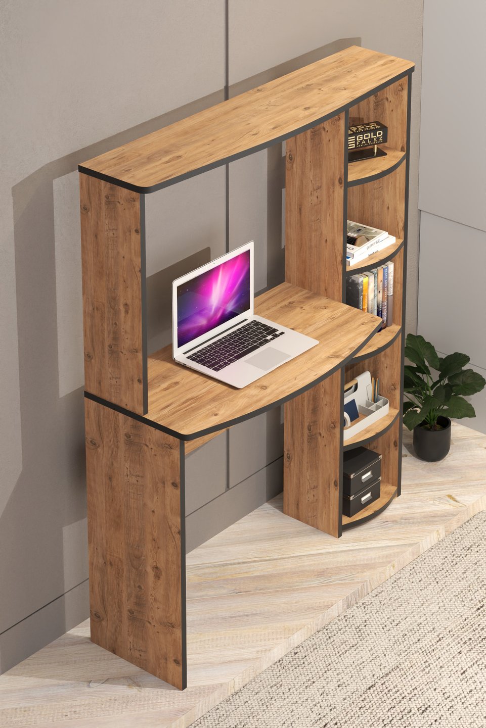 Study Desk with Bookcase 5