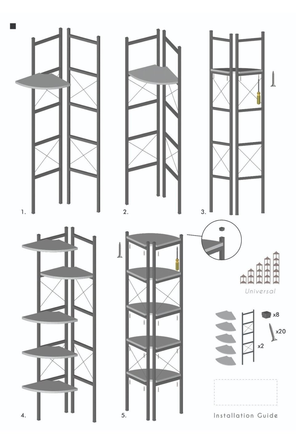 Libreria a 6 ripiani con struttura in metallo 4