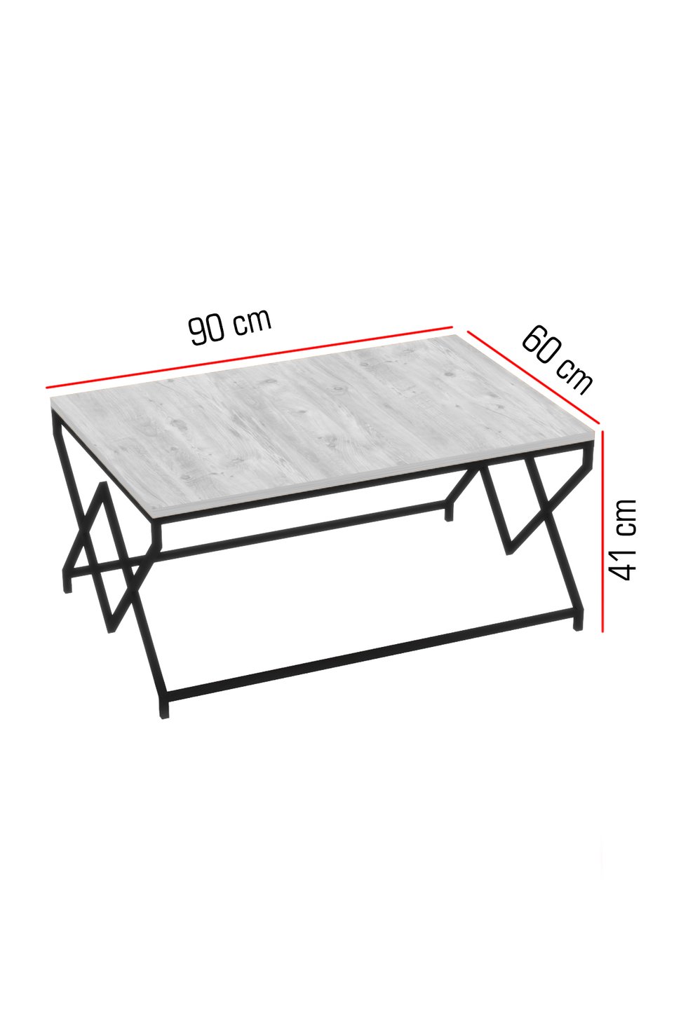 Tavolino da salotto quadrato con gambe a V 2