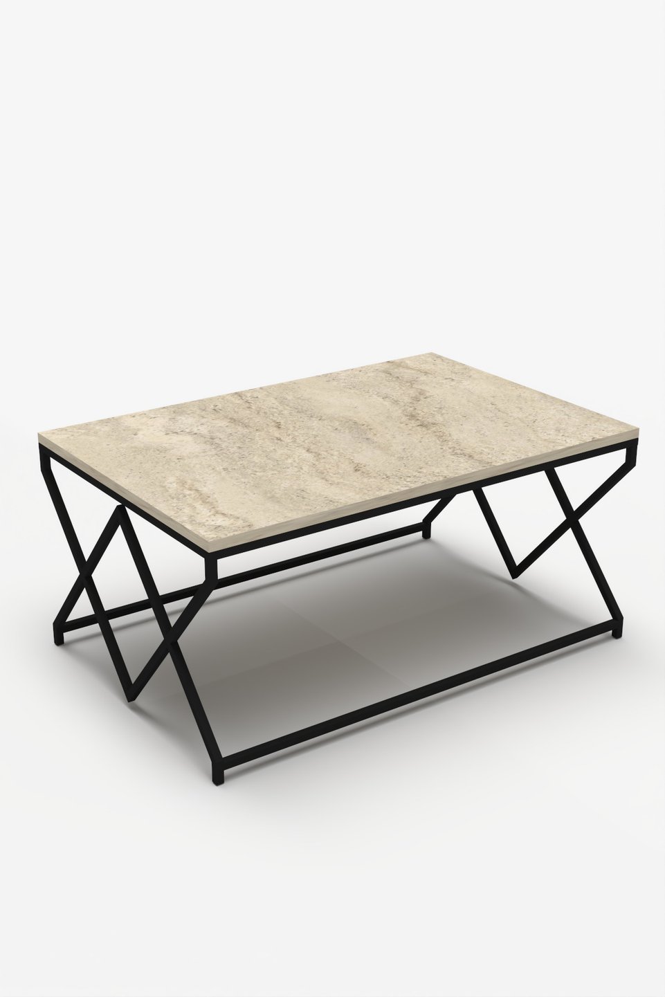 Tavolino da salotto quadrato con gambe a V 6