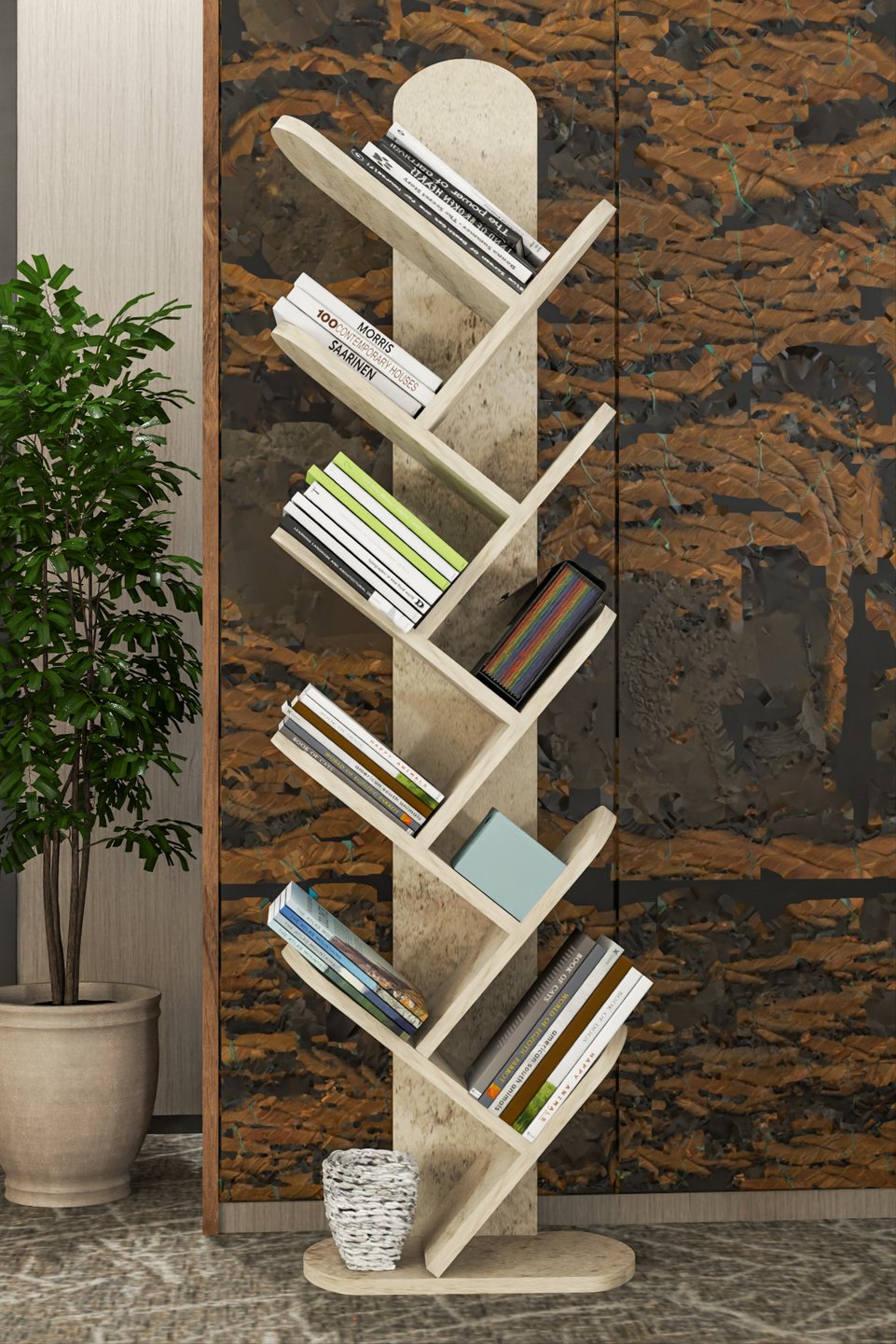 Libreria a 10 ripiani – Écru