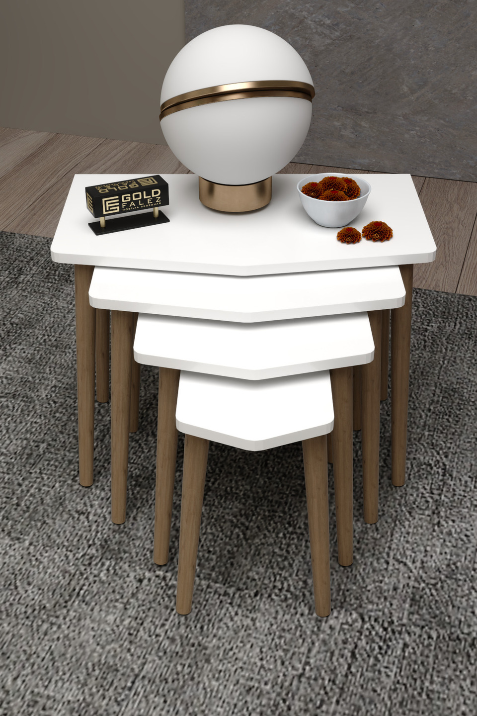 Elya Tables gigognes – Lot de 4 · Blanc