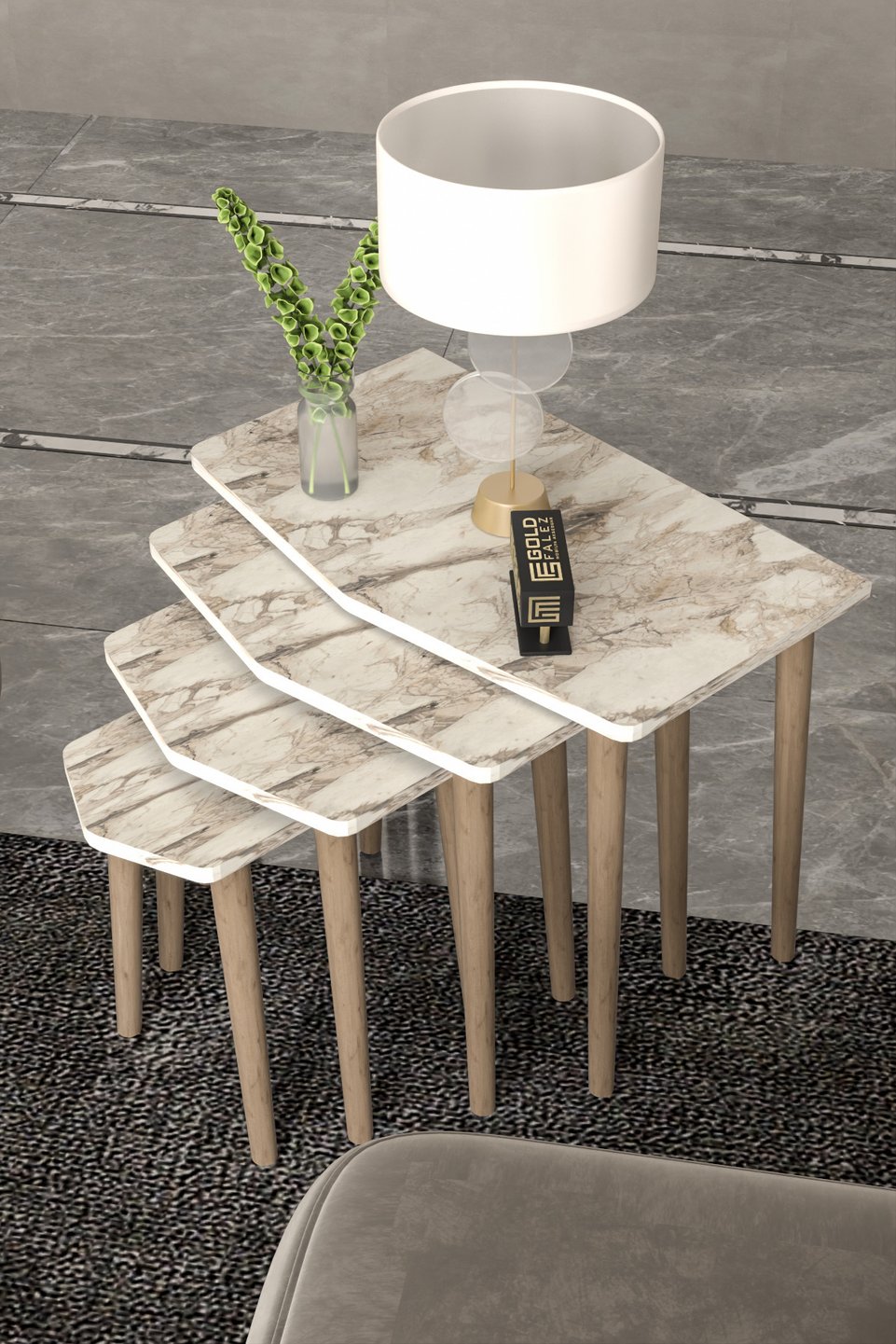 Elya Tables gigognes – Lot de 4 · Écru