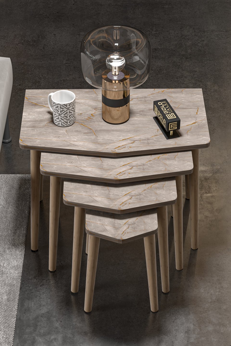Elya Tables gigognes – Lot de 4 · Multicolore