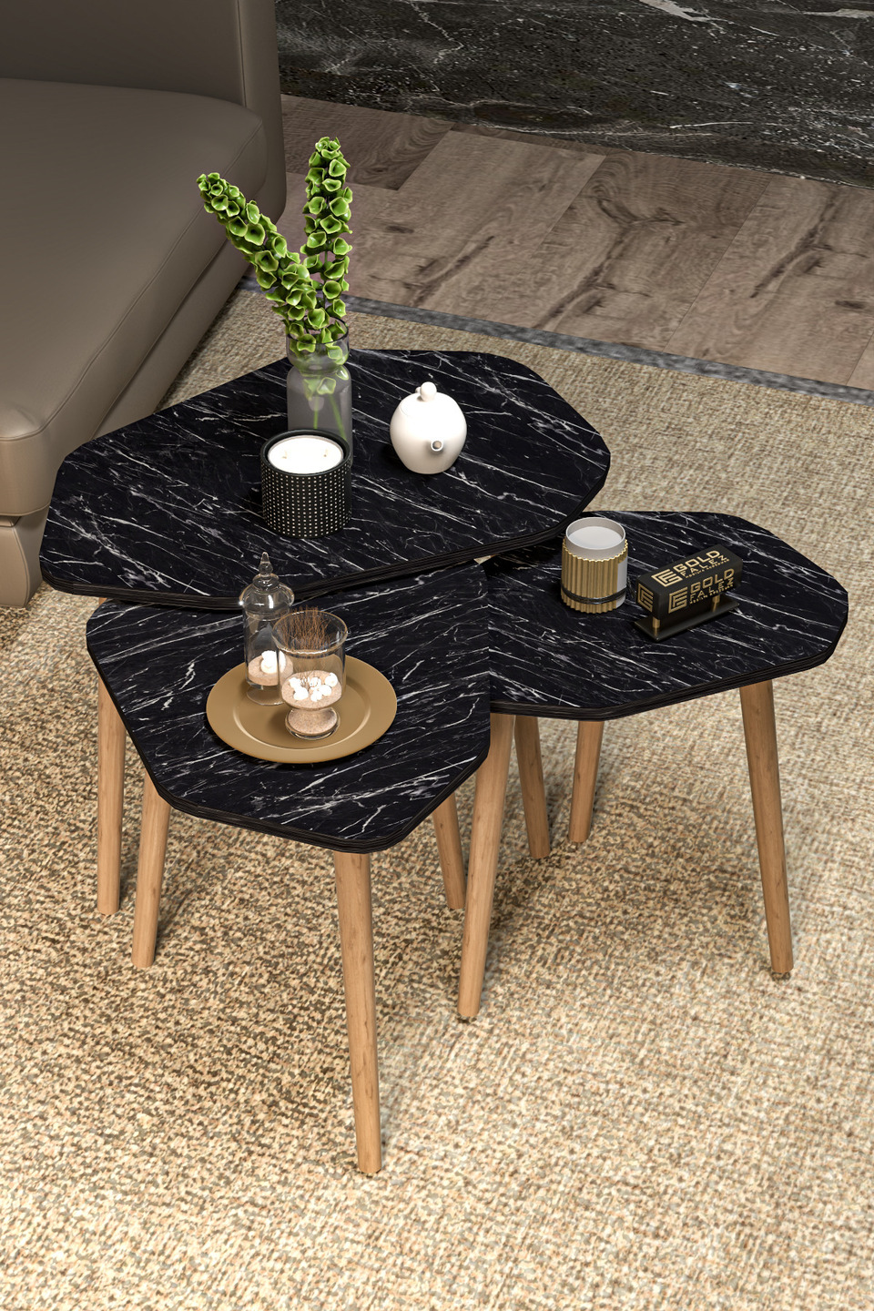 Trio Nesting Table Set – Set of 3 · Black