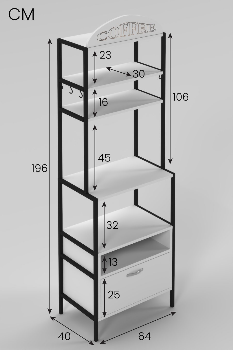 Metal Coffee Corner Kitchen Rack 4