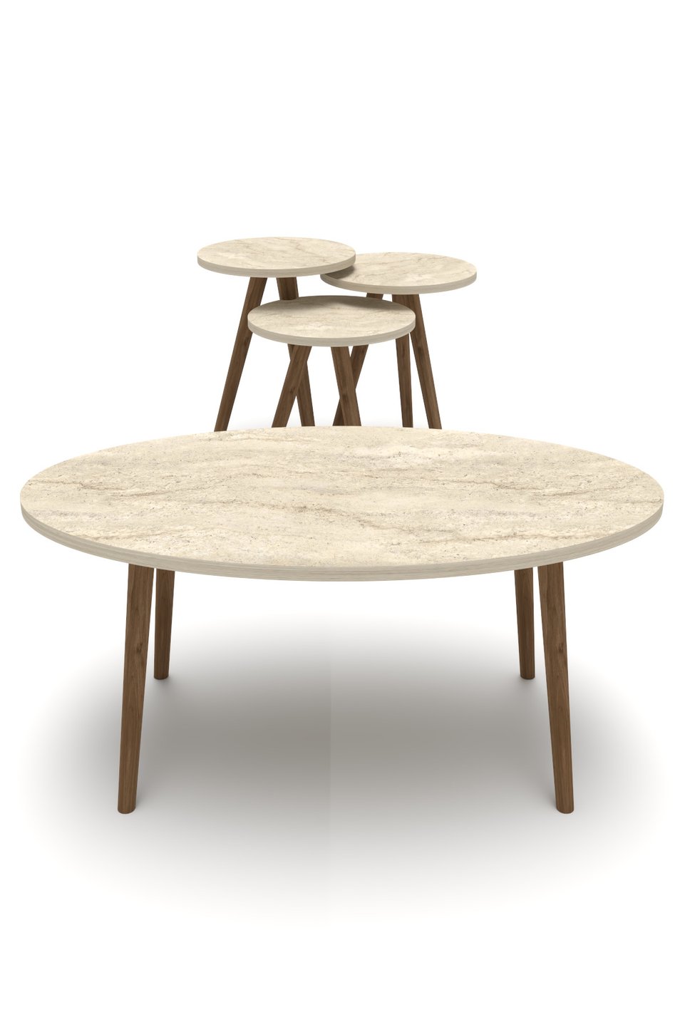 Set di tavolini da salotto con gambe tornite 8