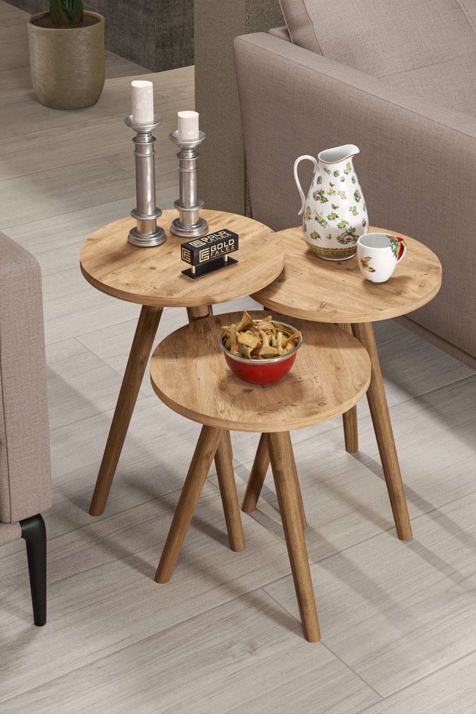 Salontafelset met gedraaide poten 4