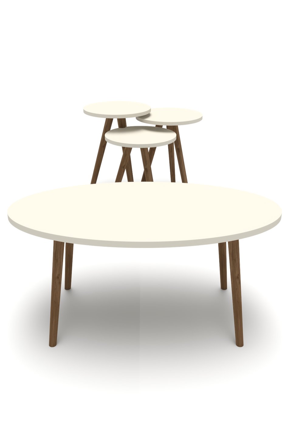 Set di tavolini ellittici con gambe tornite 8