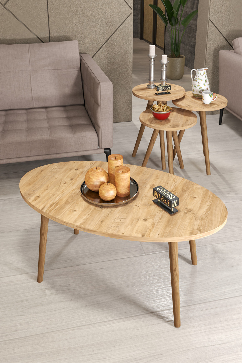 Salontafelset met gedraaide poten 2