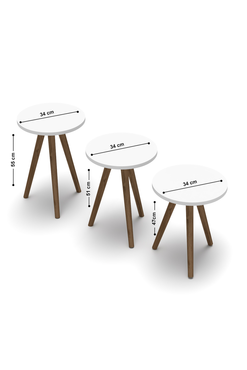 Set di tavolini da salotto con gambe tornite 3