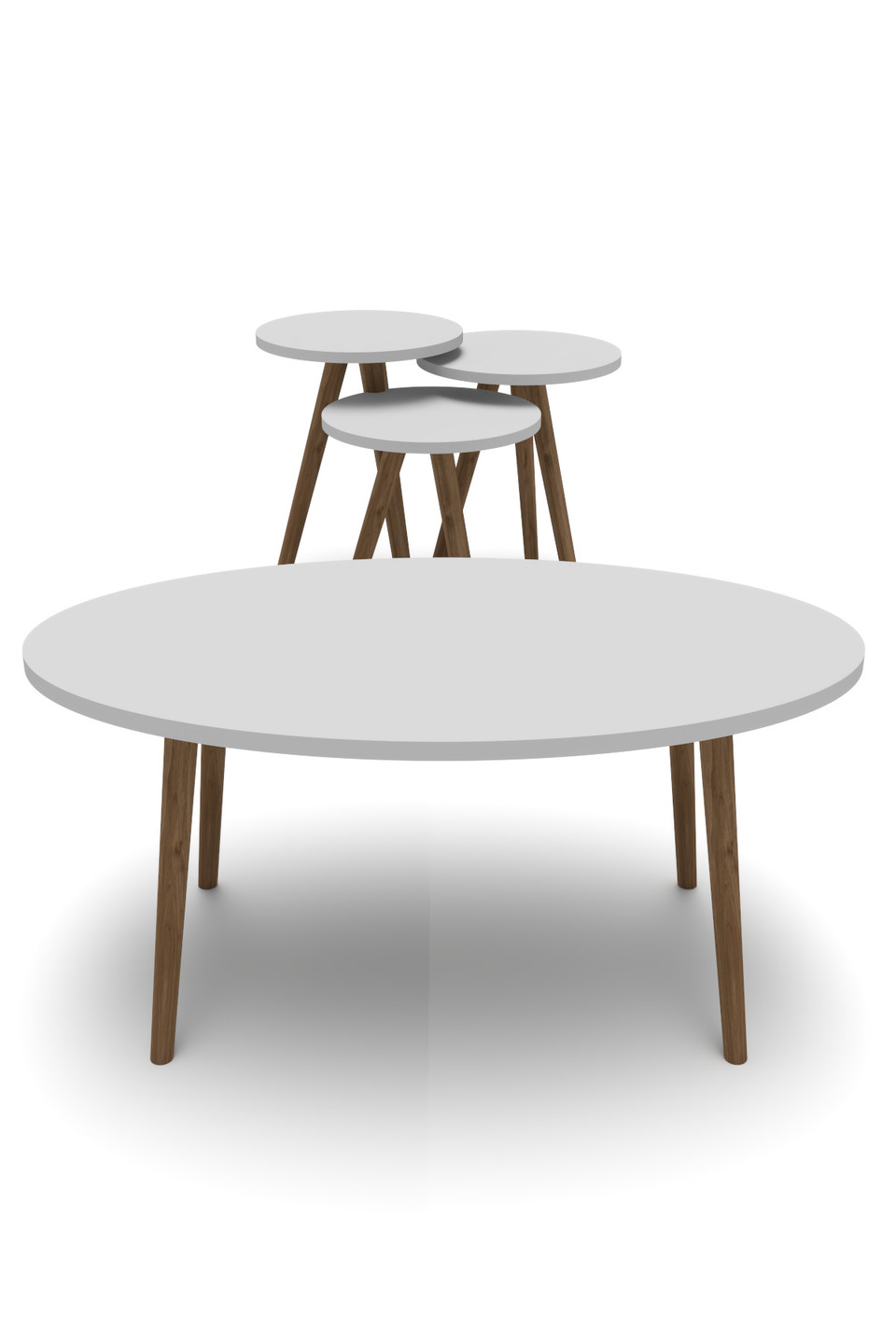 Set di tavolini ellittici con gambe tornite 8