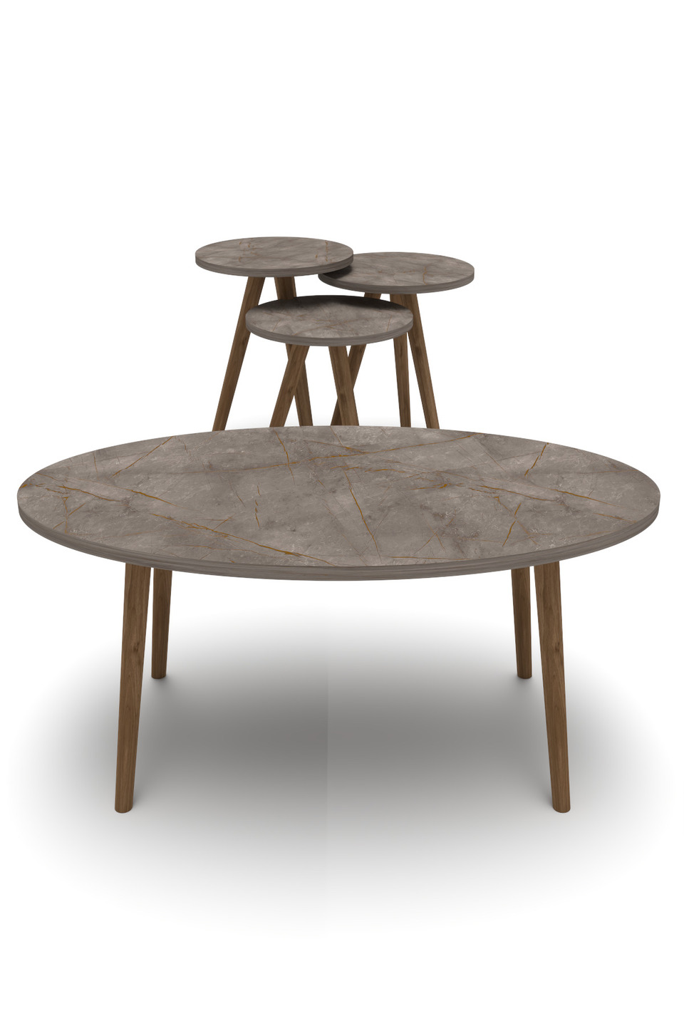 Set di tavolini da salotto con gambe tornite 8