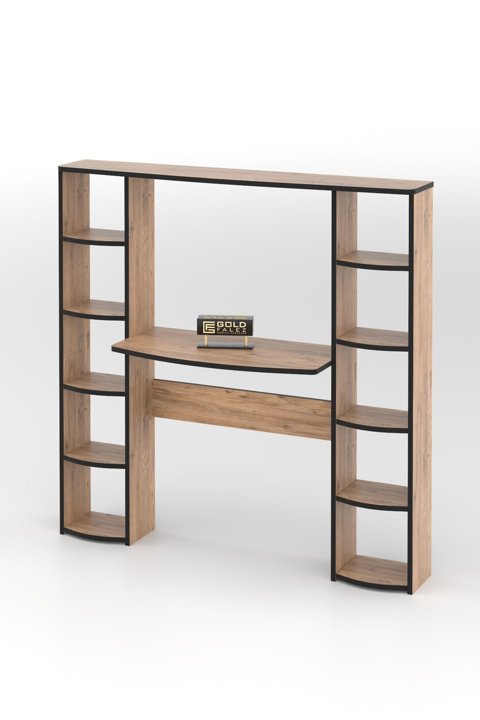 Bureau avec bibliothèque à 10 étagères 6