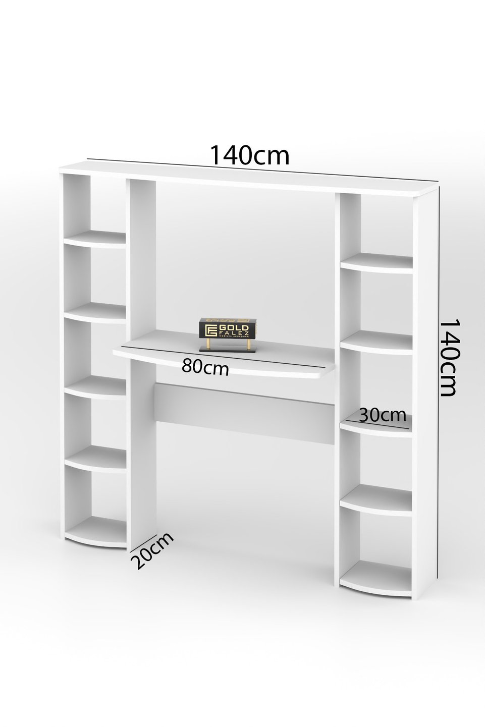 Bureau avec bibliothèque à 10 étagères 2