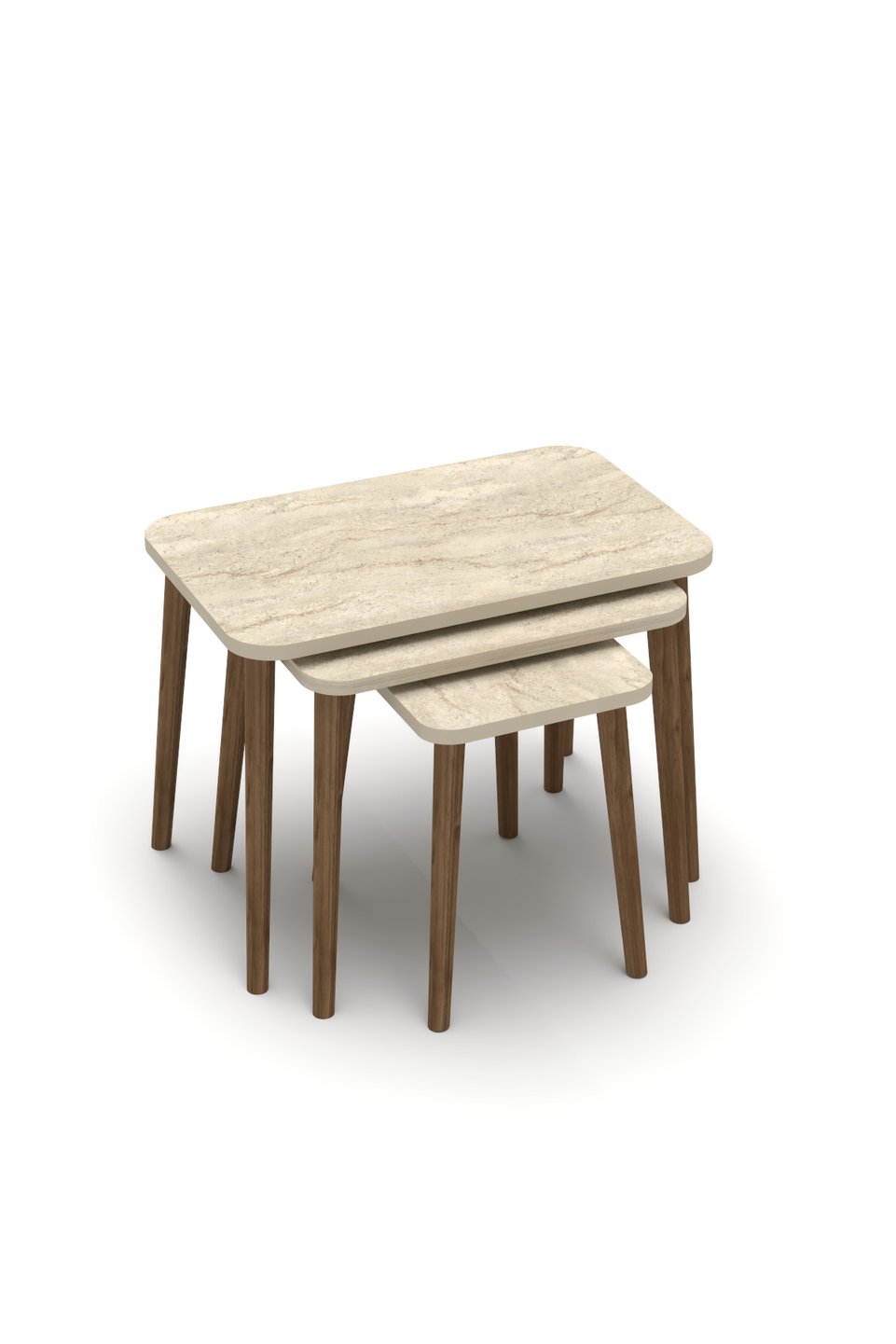 Set di tavolini a nido con gambe tornite 3