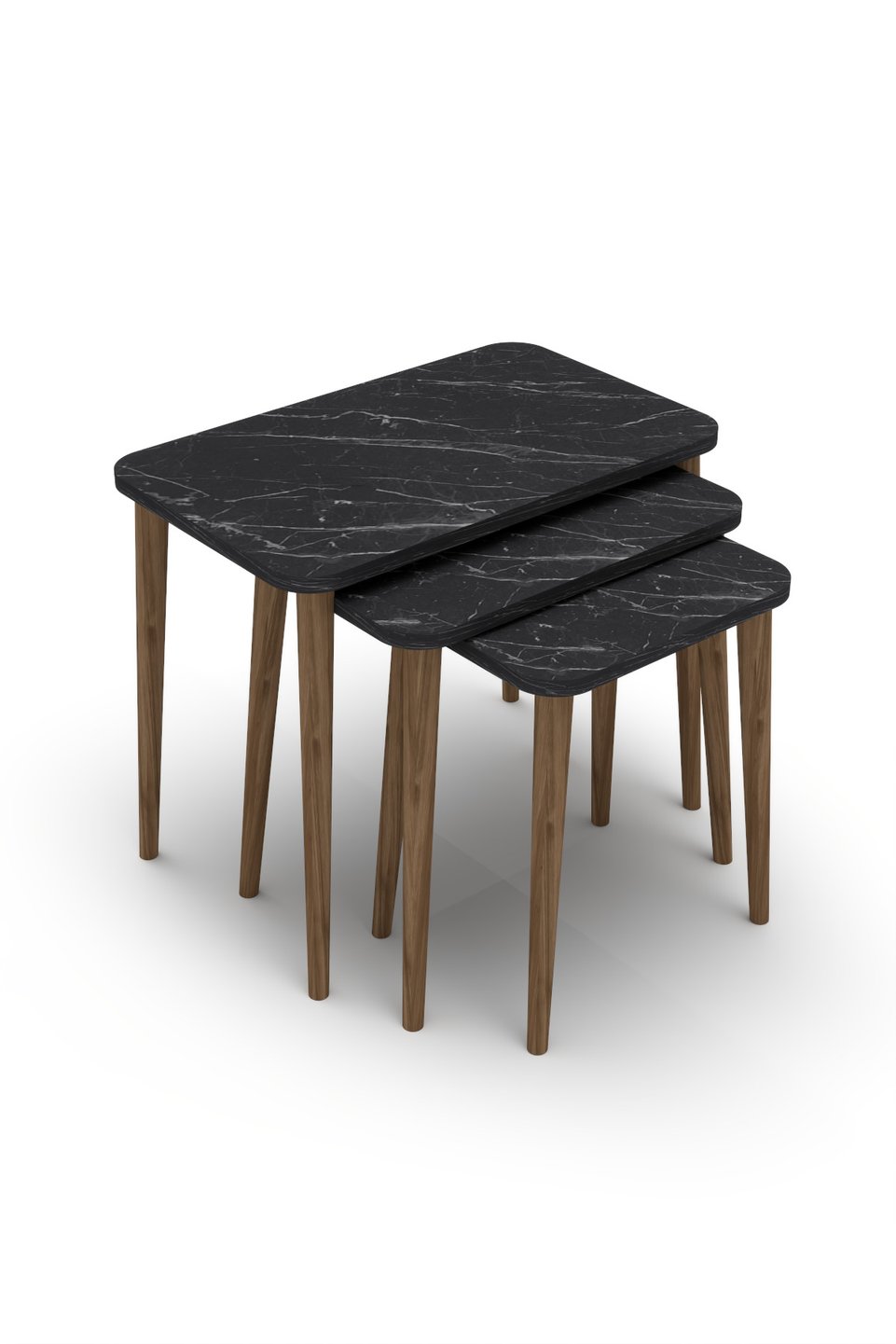 Set di tavolini a nido con gambe tornite 7