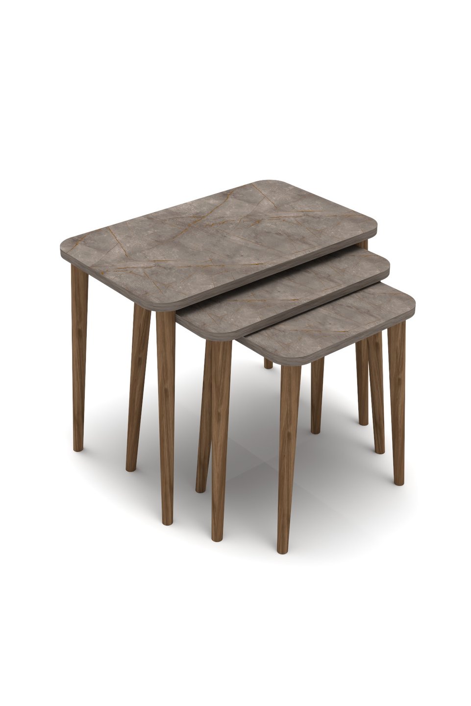 Set di tavolini a nido con gambe tornite 6