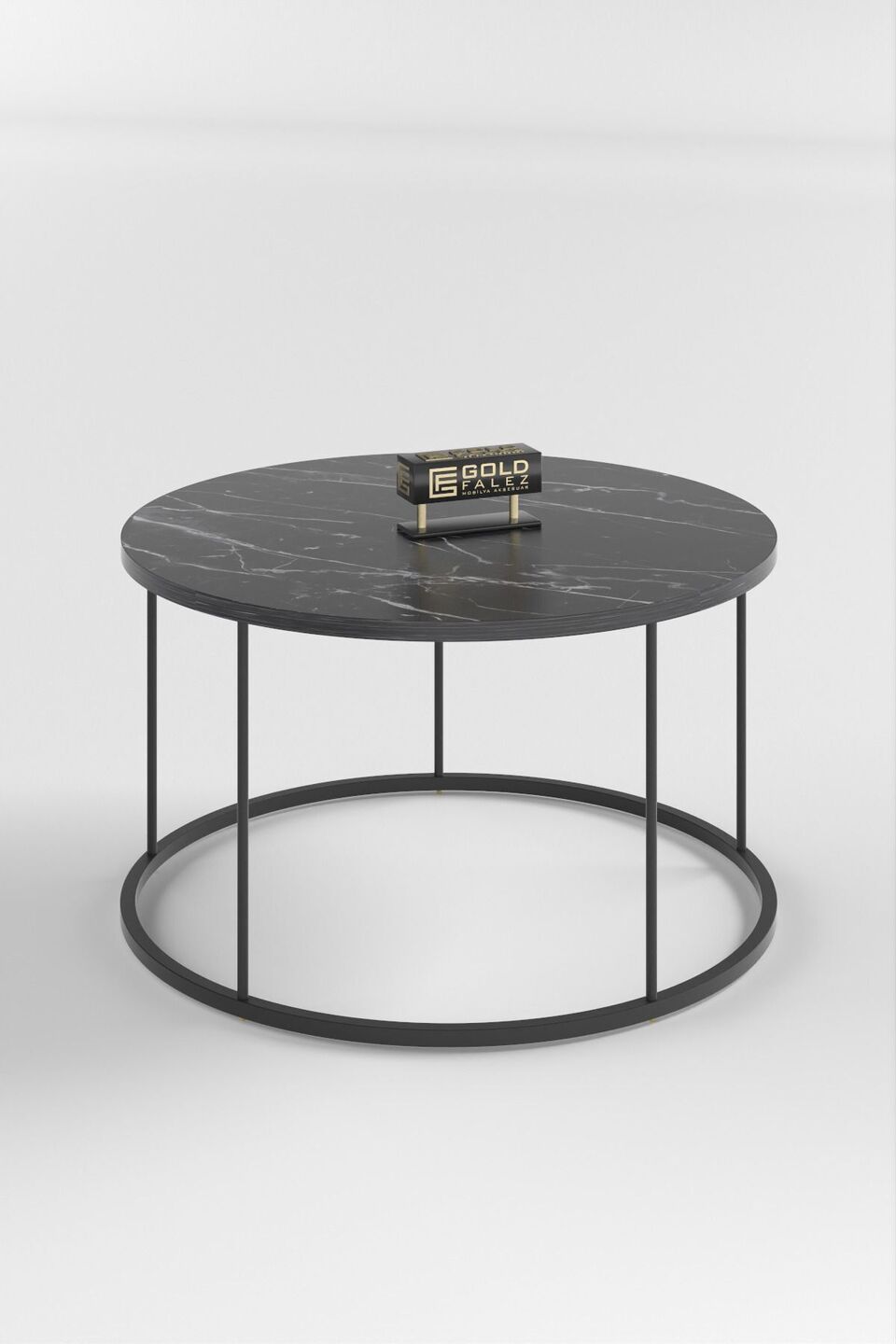 Tavolino da salotto con gambe in metallo nero 2