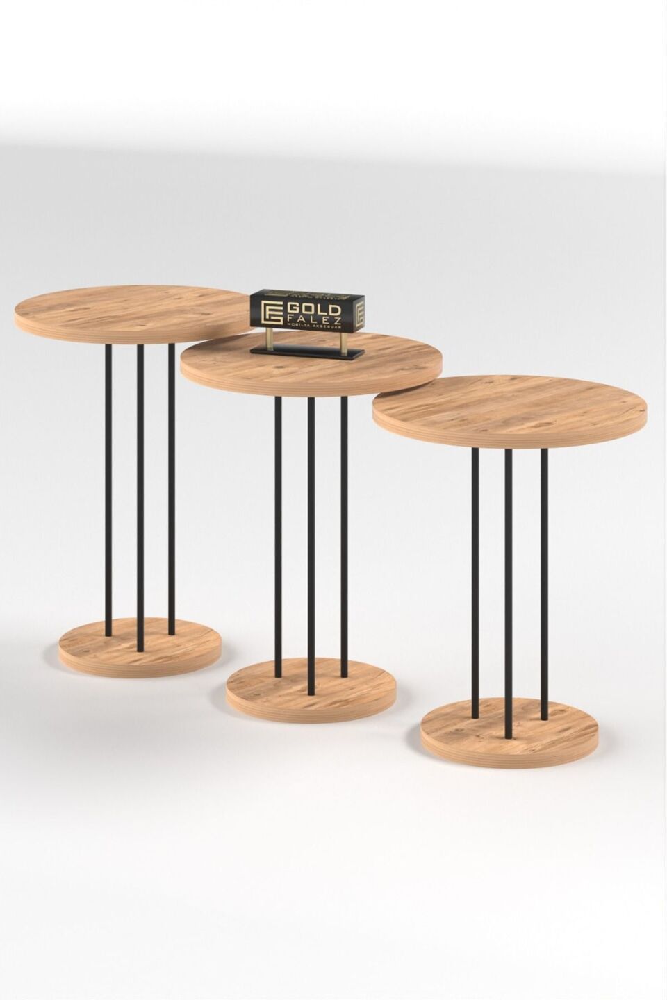 Nesttafels met metalen poten 5