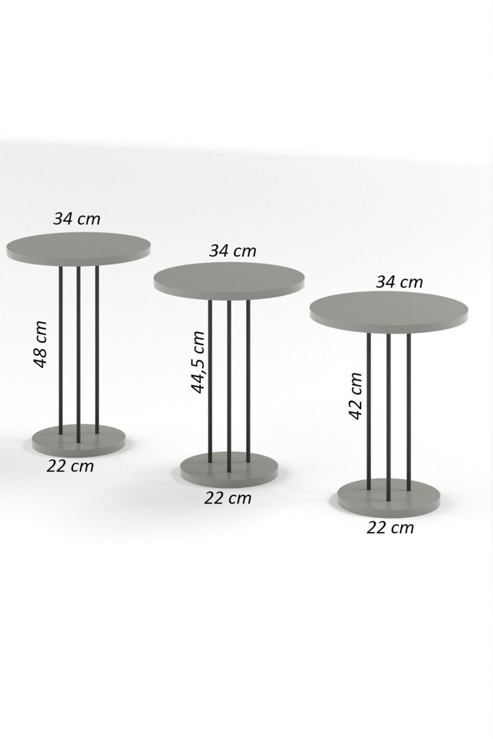 Nesttafels met metalen poten 6