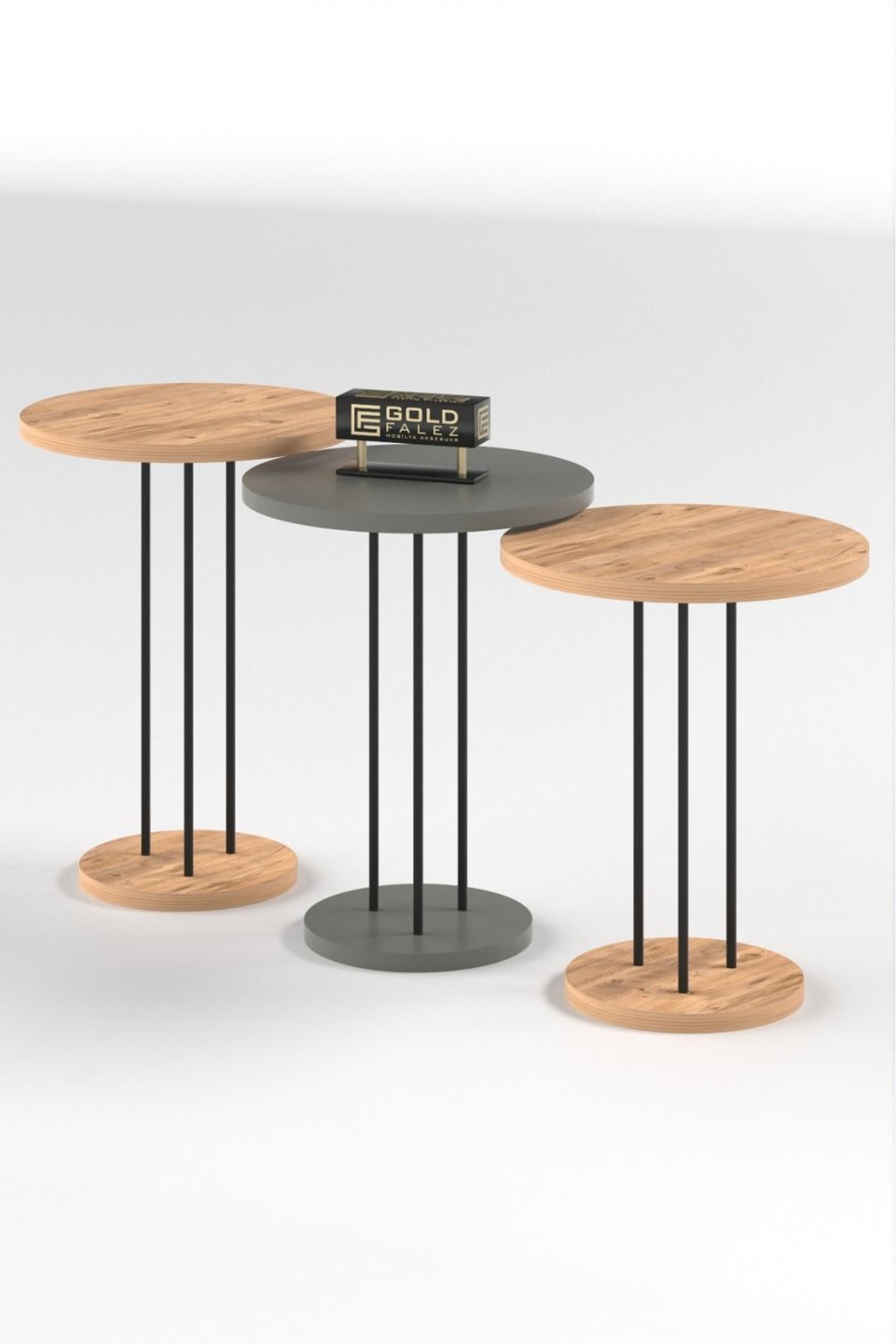 Nesttafels met metalen poten 5
