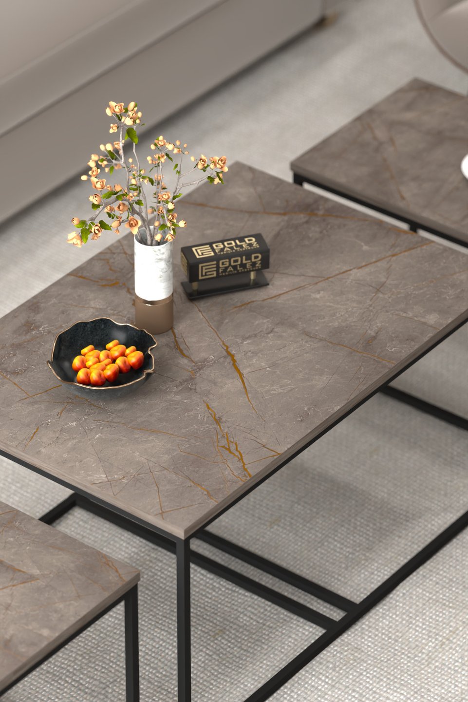 Flora Juego de mesa de centro y mesas nido 3
