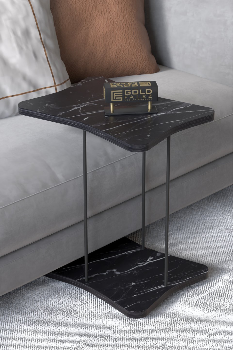 Wheeled Side Table – Bendir Black