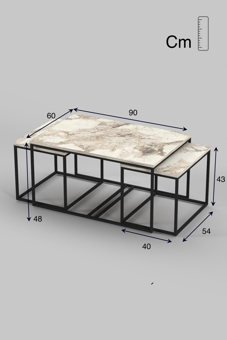 Flora Juego de mesa de centro y mesas nido 2