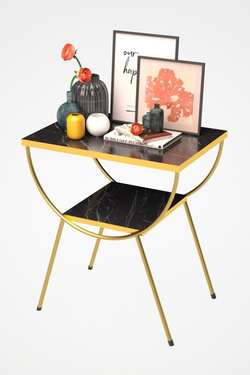 Beistelltisch mit goldenen Metallbeinen 4