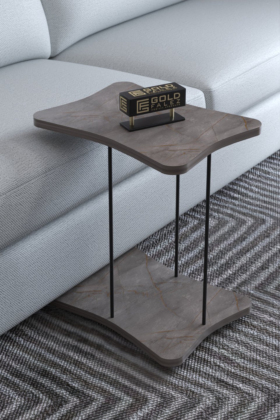 Wheeled Side Table – Gordion Grey