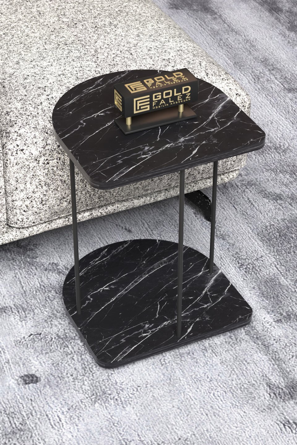 Table d'appoint à roulettes – Bendir noir