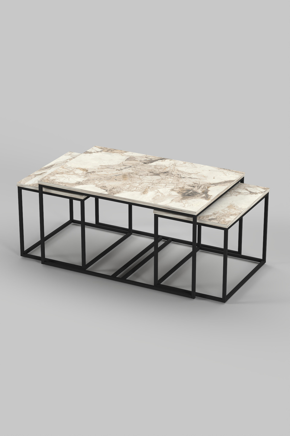 Flora Juego de mesa de centro y mesas nido 7