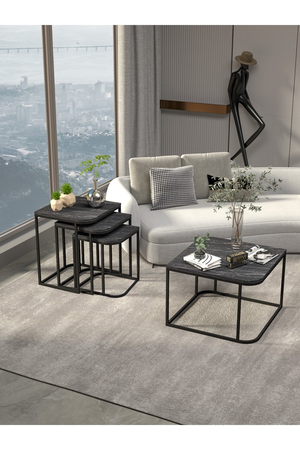 Damla Salontafel- en nesttafelset 6