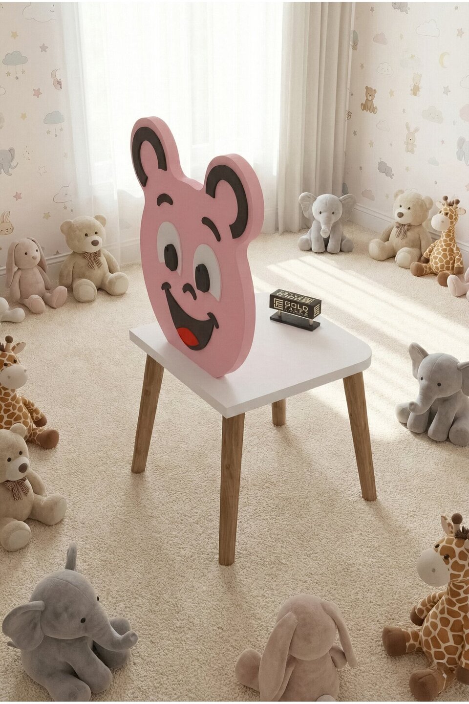 Happy Face Chaise pour enfant – Rose