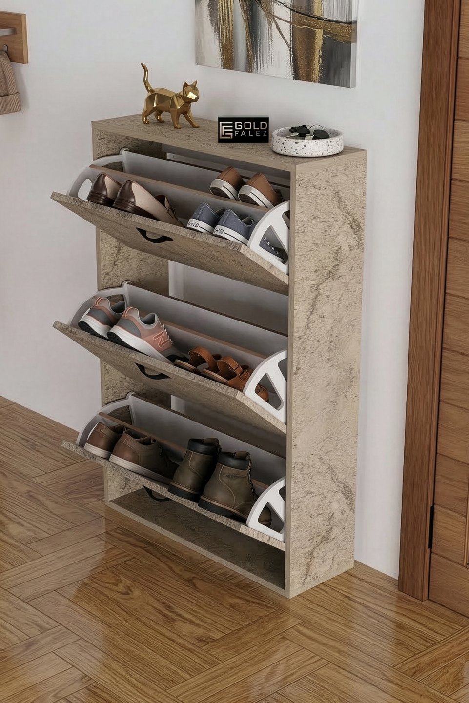 Drop-front Shoe Cabinet 3