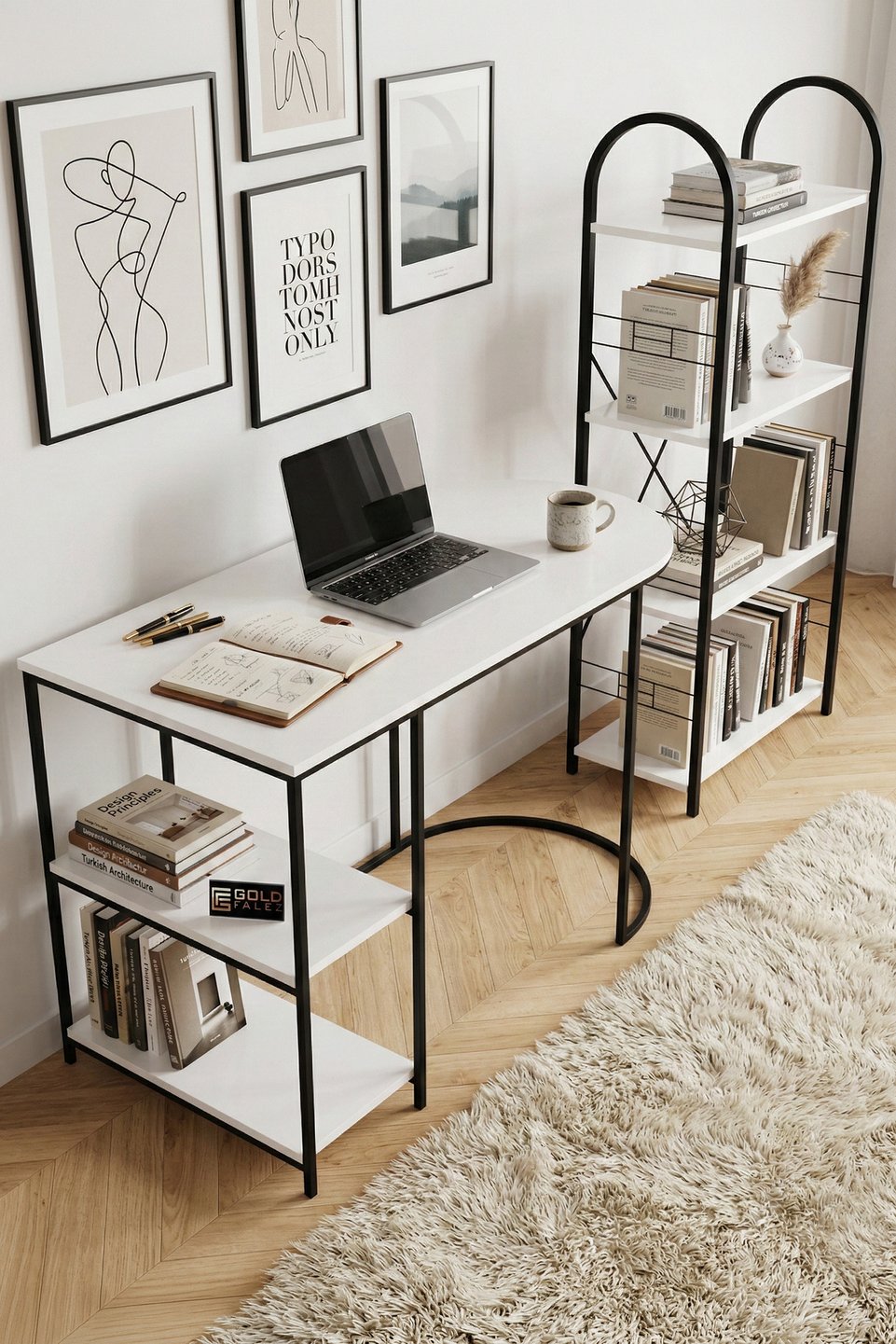 Set scrivania e libreria 2