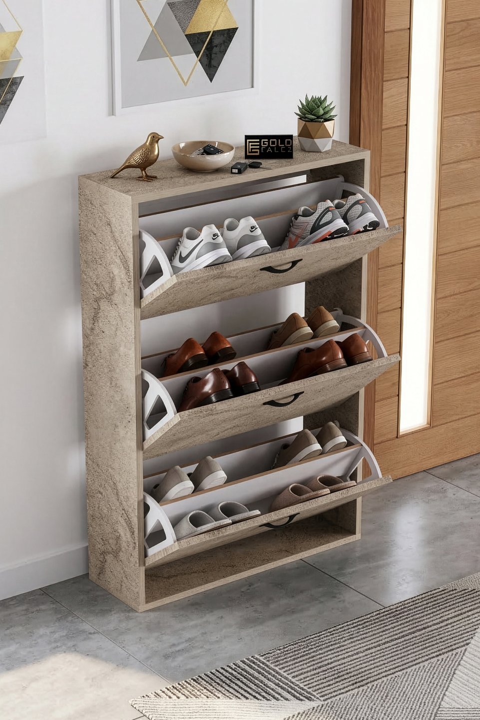 Drop-front Shoe Cabinet 6