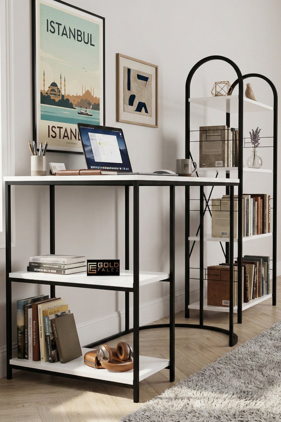 Set scrivania e libreria 3