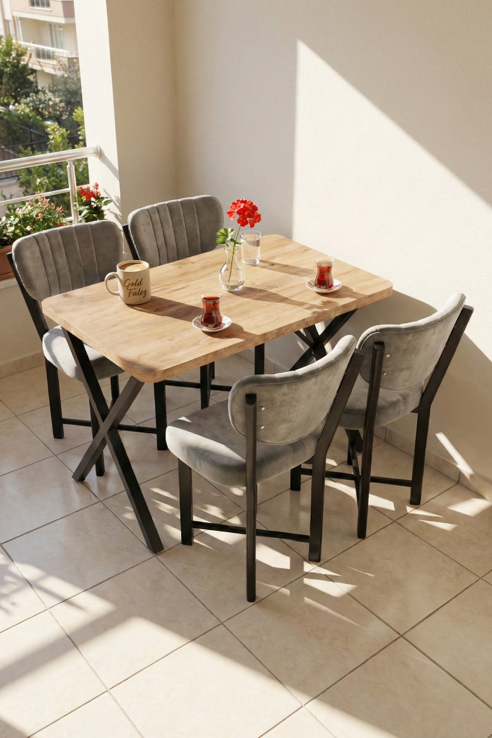 Elma Silla de cocina con patas metálicas 5