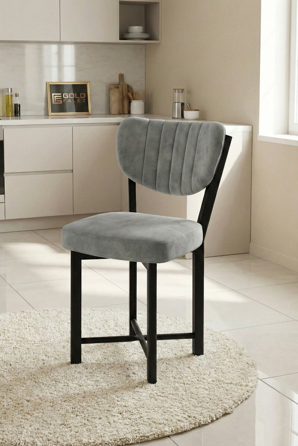 Elma Silla de cocina con patas metálicas 2