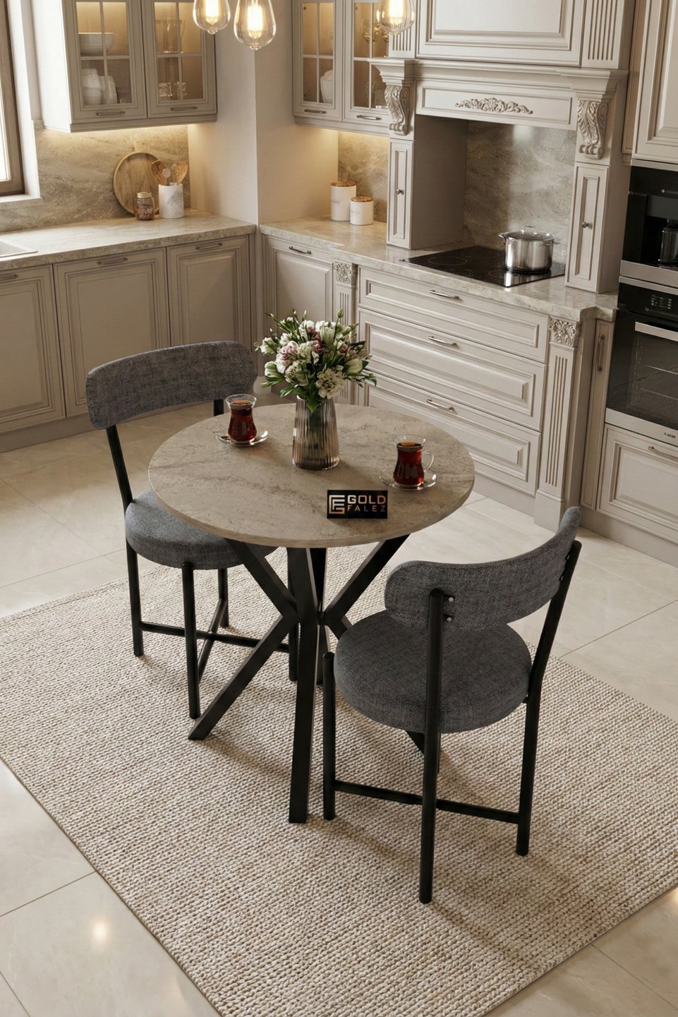Teddy Conjunto de mesa de cocina redonda 4