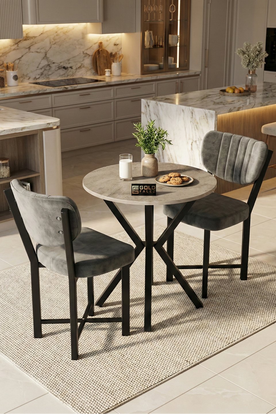Elma Conjunto de mesa de cocina redonda 4